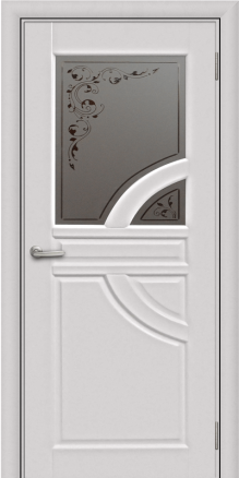 Дверь из массива Евро Эмаль белая Стекло с рисунком Магия - фото 1
